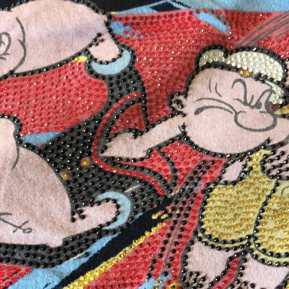 DEKRYPTIC x POPEYE Tee Rhinestones Men Women m Medium - Picture 4 of 6